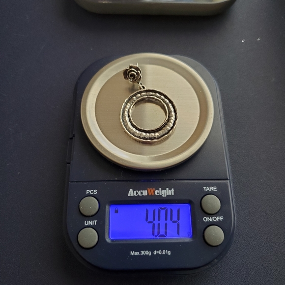 Or Paz PZ Oxidized Sterling Silver Rustic Hammered Drop Circle and Rose Earrings - Picture 13 of 13